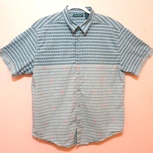 Cubavera Men's flamingo short sleeve button down cotton shirt size Large